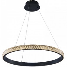 Φωτιστικό Κρεμαστό LED 56W 230V 4500lm 3000Κ Θερμό Φως σε Μαύρο 6032B